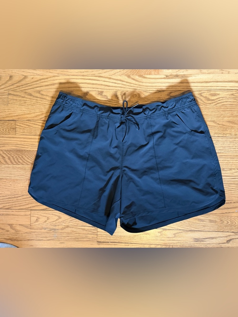 Lands’ End Sport Swim Shorts Black 22W Quick Dry Athletic Plus Size